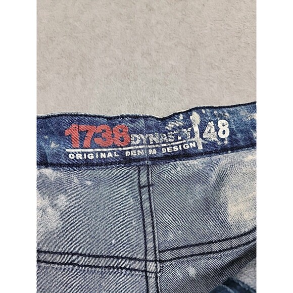 1738 Dynasty Jeans Mens 48 52x31 Moto Blue Bleach High Stretch Distressed Y2K - Picture 10 of 15